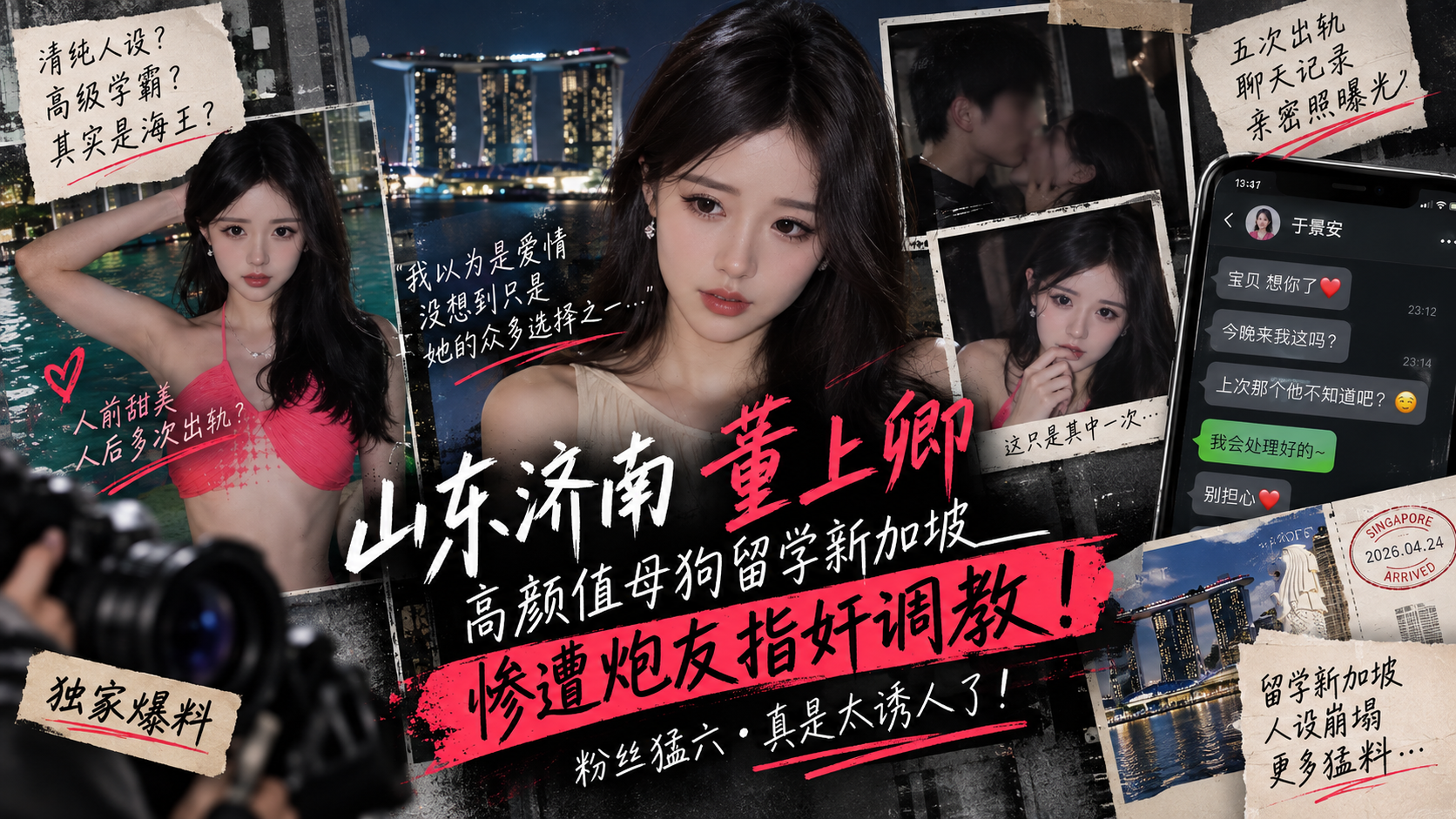 山东济南 董上卿 高颜值母狗留学新加坡 惨遭炮友指奸调教 粉嫩骚穴真是太诱人了！